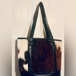 Sergio’s Collection Leather & Hair on Hide Cowhide Dallas Tote lined